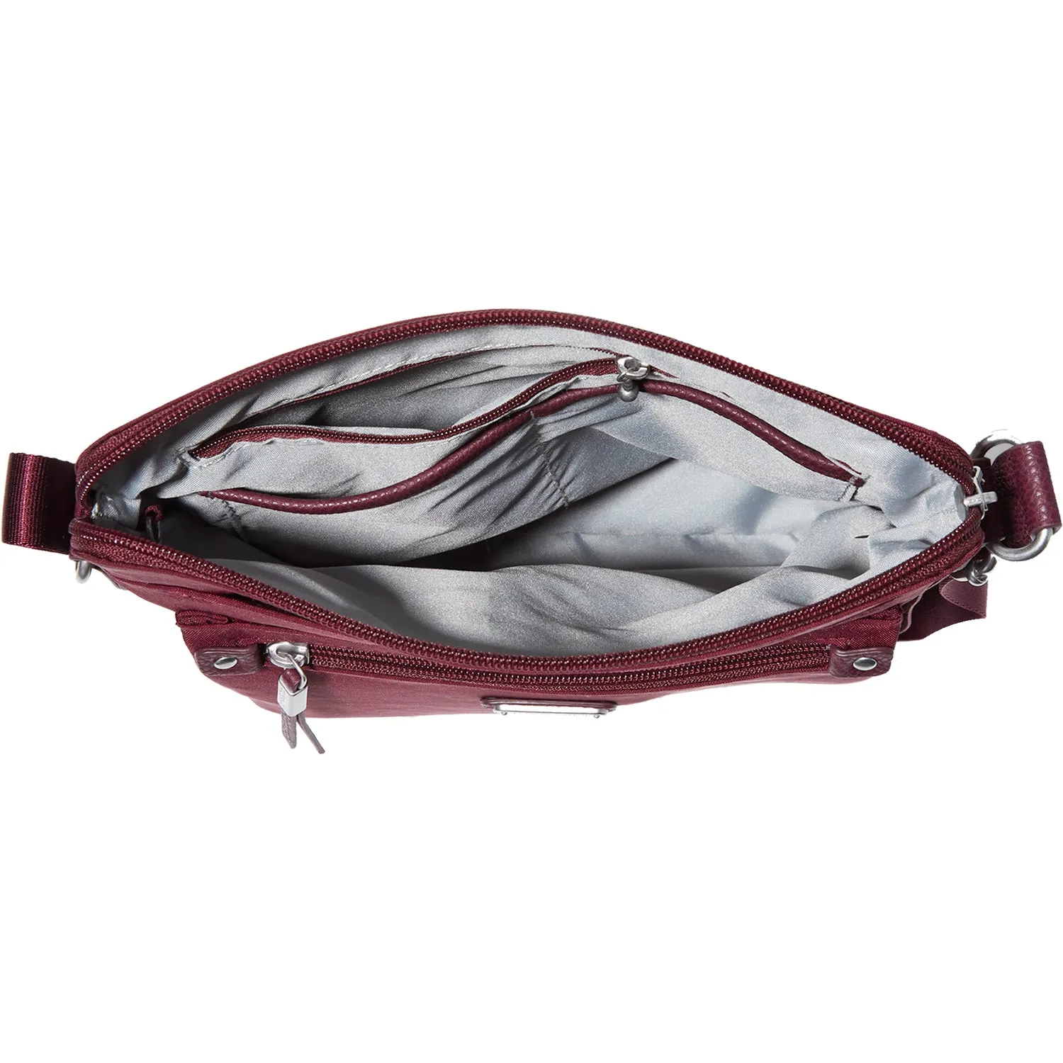 Baggallini Go Bagg with RFID Phone Wristlet Dark Cherry Nylon