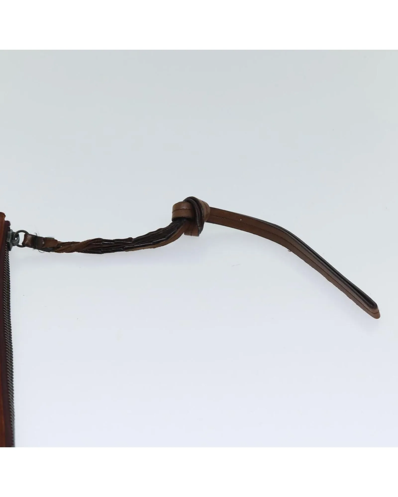 Brown Suede Pouch with Metal Fittings