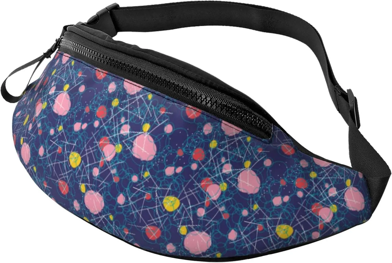 Crossbody Fanny Packs for Women Men - Abstract circles bubbles pebbles stones Running Belt Bag Travel Waist Bag for Women Men