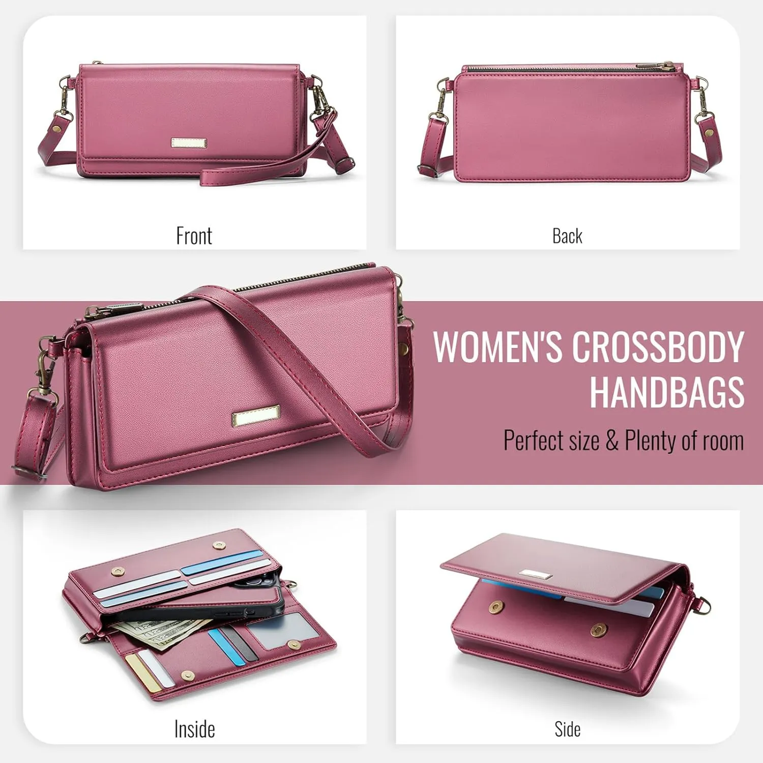 Dteck Small Crossbody Handbag for Women, Women's Leather Mini Handle Bag with Chain, Lightweight Shoulder Bag for Women Girl