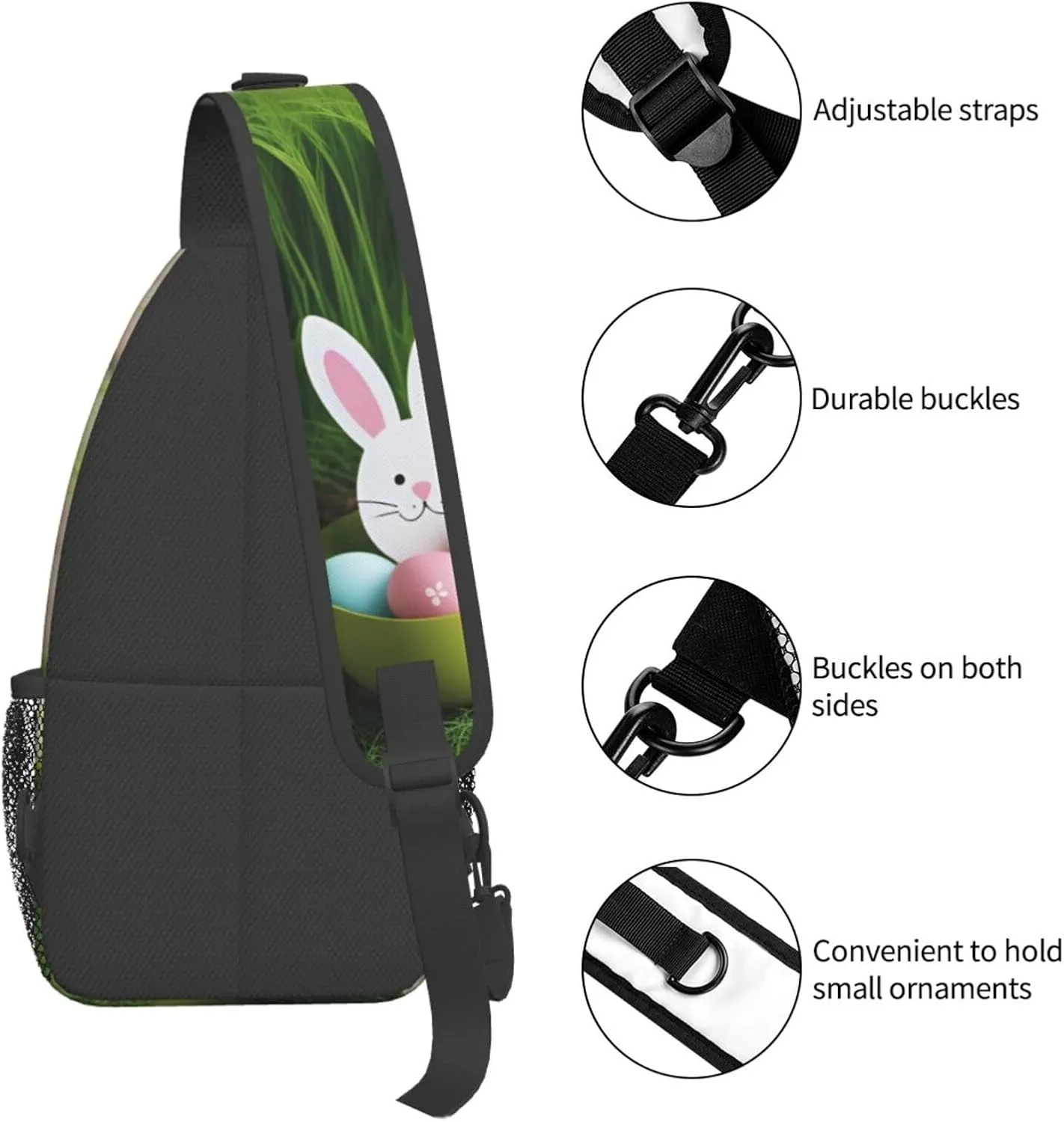 Eiffel Tower Shoulder Bag Crossbody Backpack Chest Bag Lightweight Sling Daypackstravel Hiking Cycling For Men Women