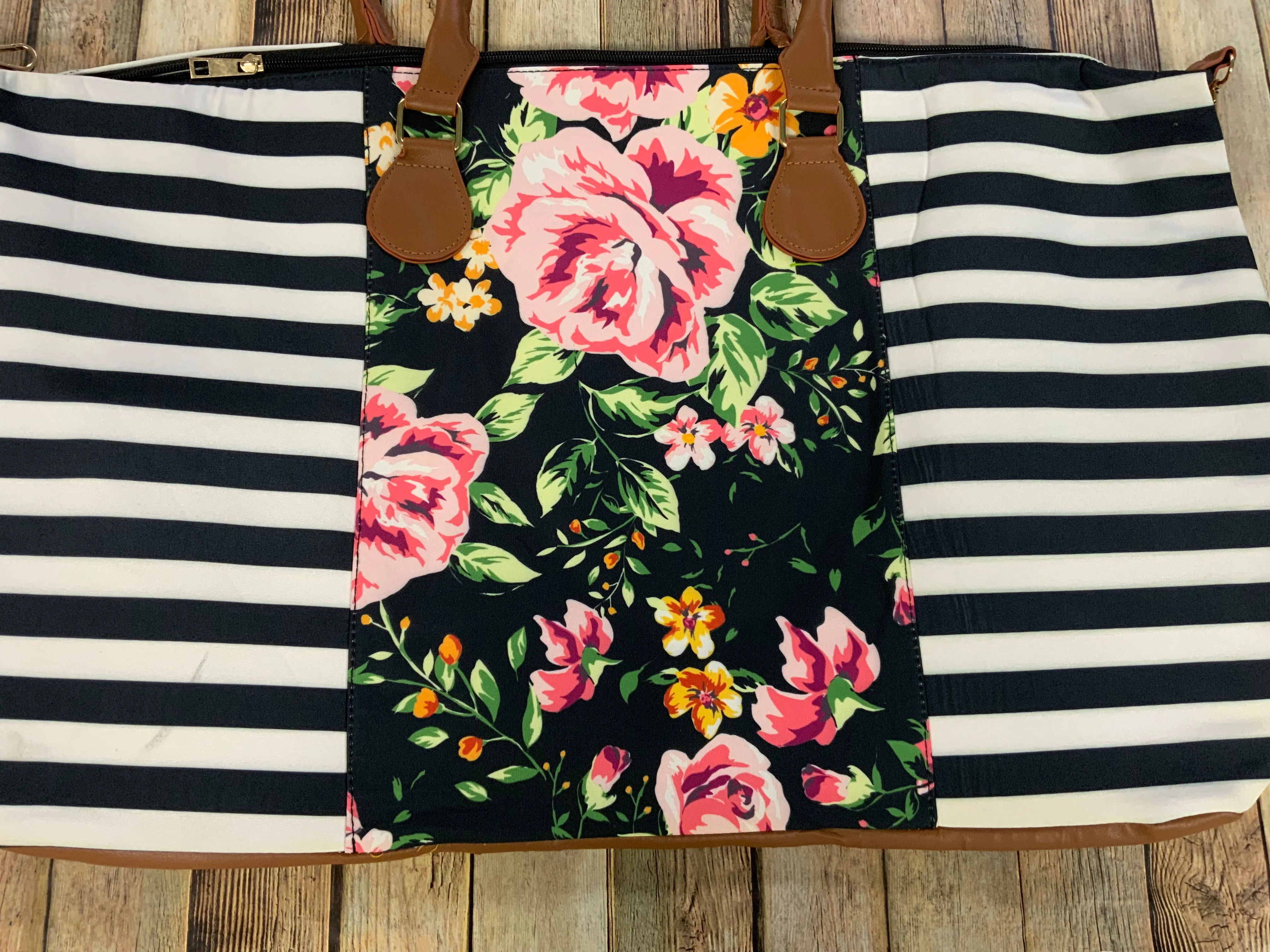 Floral Stripe Weekender Bag (flaws)