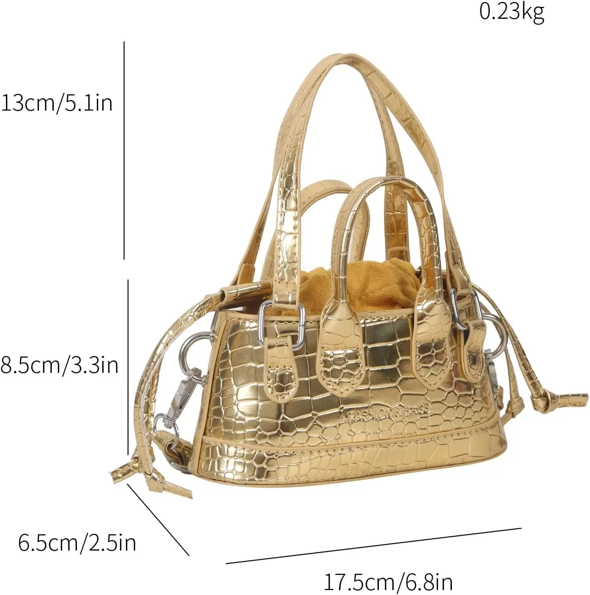 GORGLITTER Women's Mini Purse Crocodile Embossed Crossbody Bags Y2K Clutchs Drawstring Shoulder Bag