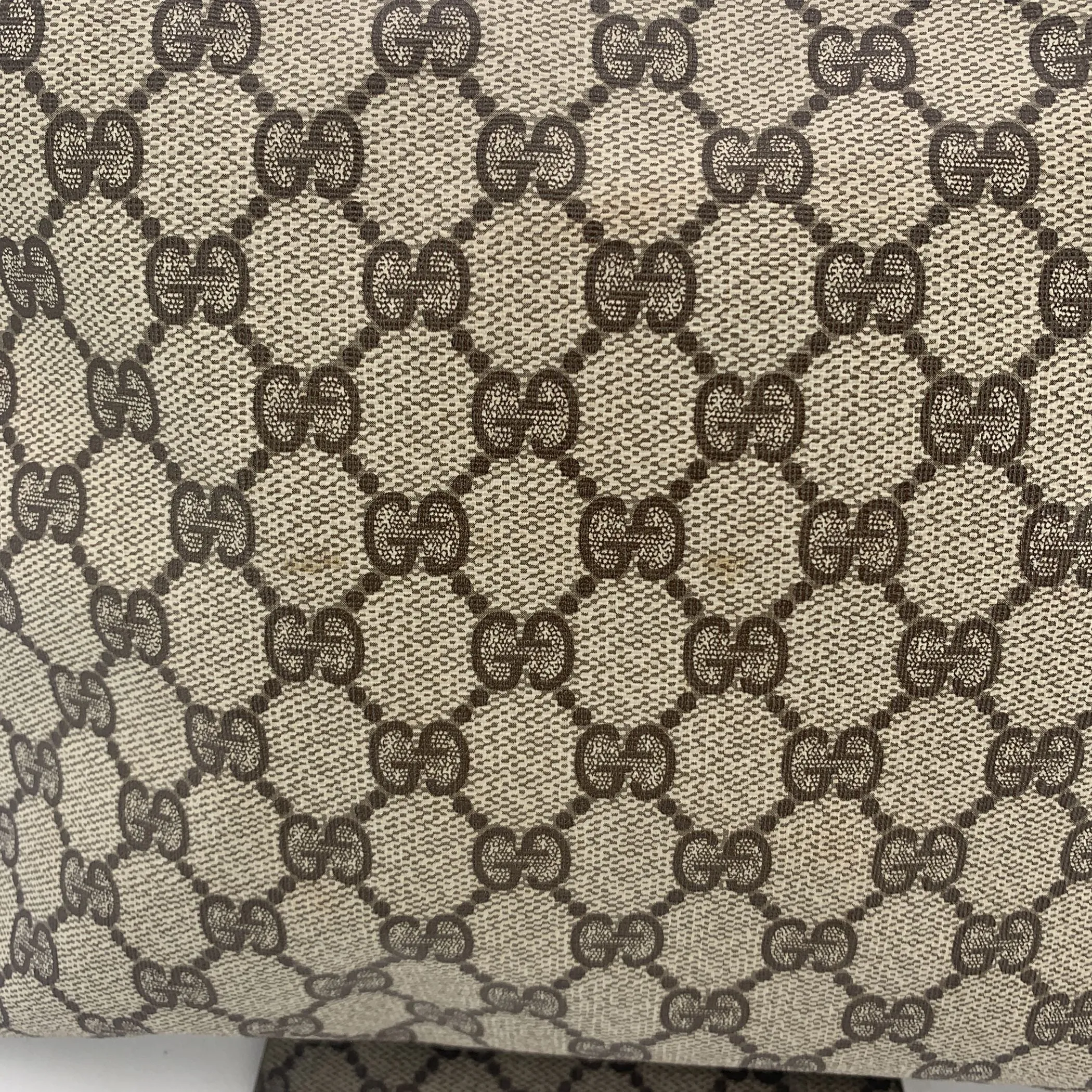 Gucci Vintage Beige Monogram Canvas Unisex Pouch Zip Clutch Bag
