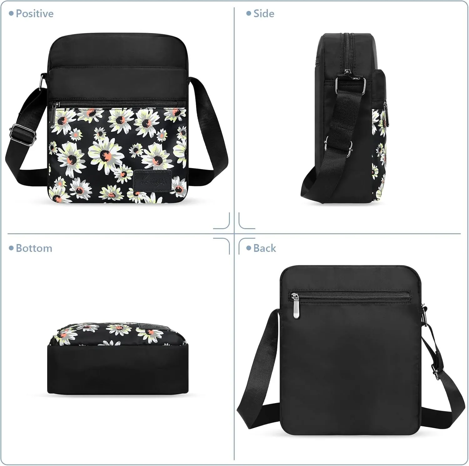 Kemy's Small Canvas Crossbody Bag for Teen Girls, Lightweight Messenger Shoulder Bags Cross Body Purse for Girls and Women