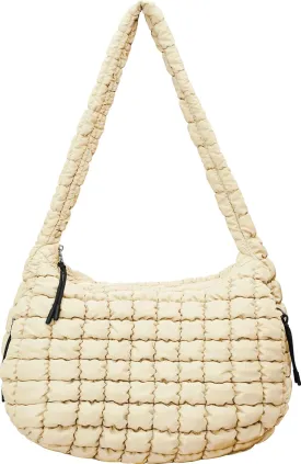 Large Puffer Tote Bag for Women Quilted Crossbody Bag, Hobo Quilted Tote Bag Crossbody Shoulder Handbags Puff Purse