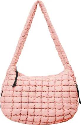 Large Puffer Tote Bag for Women Quilted Crossbody Bag, Hobo Quilted Tote Bag Crossbody Shoulder Handbags Puff Purse