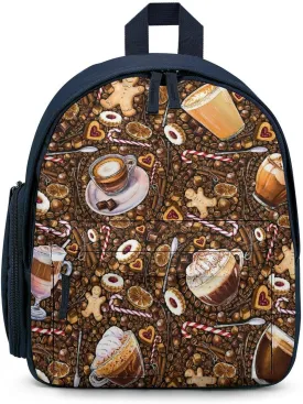 Lemon Coffee Bean Hazelnut Chocolate Cookies Small Backpack Bags Mini Backpack Purse for Women Men Adjustable Daypack Rucksack Travel Holder Bookbags Shopping Bags