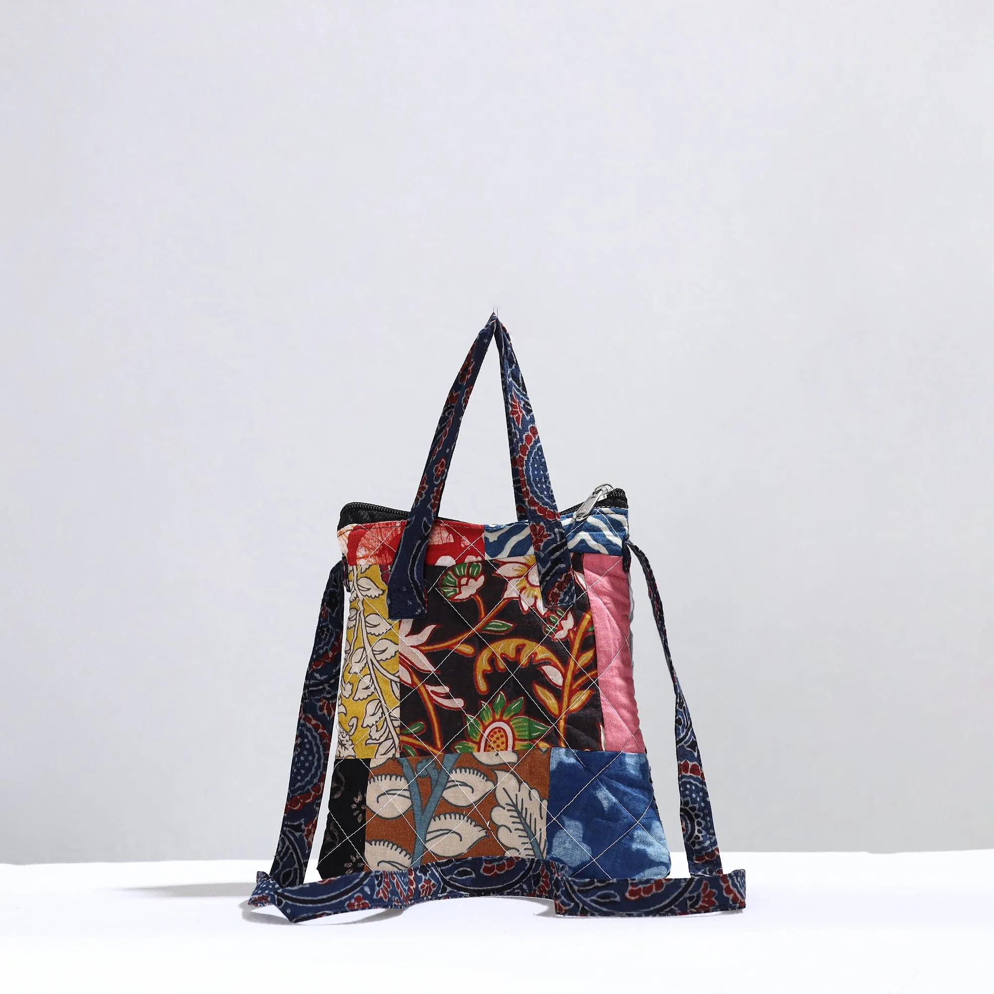 Multicolor - Handmade Quilted Cotton Patchwork Sling Bag 28