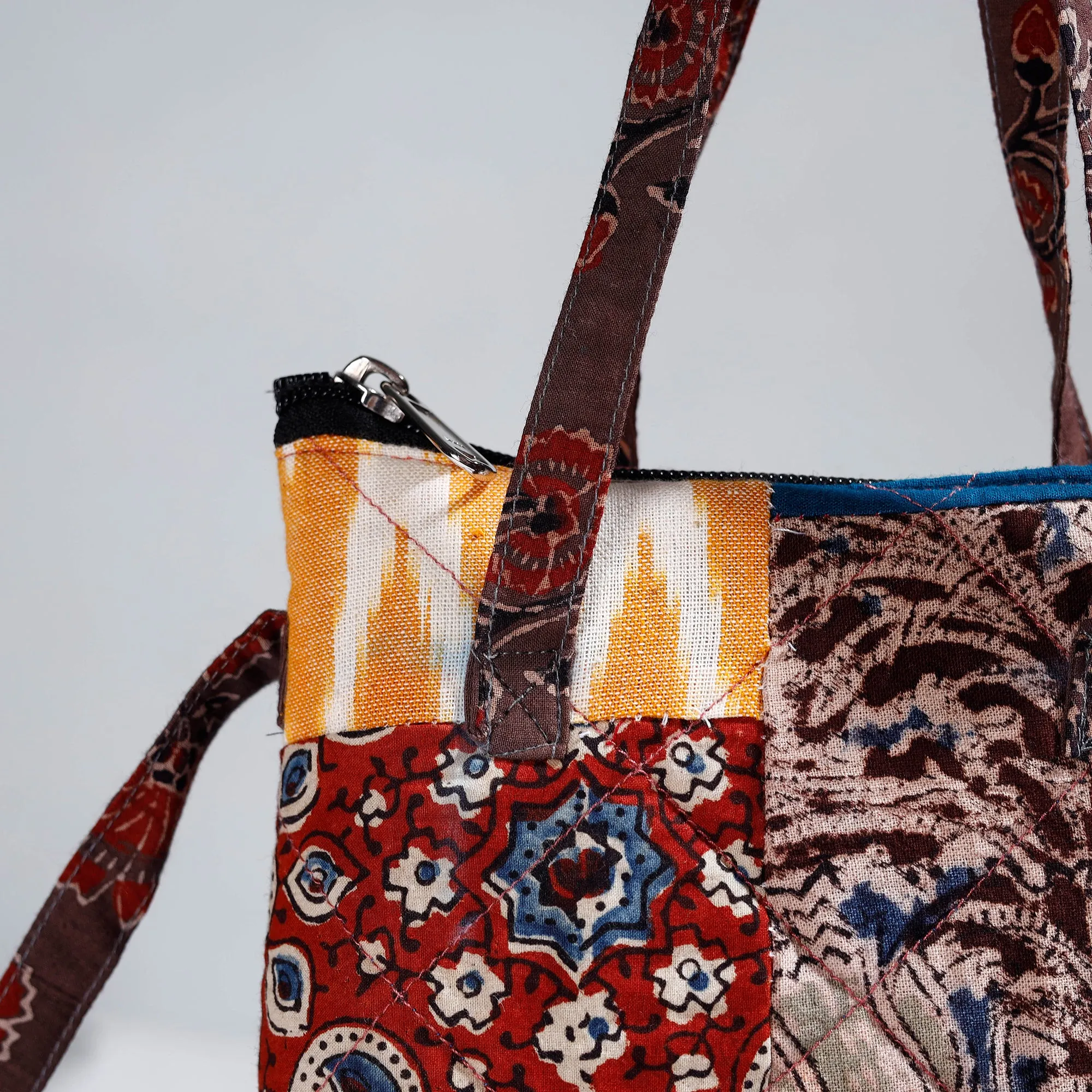 Multicolor - Handmade Quilted Cotton Patchwork Sling Bag 47