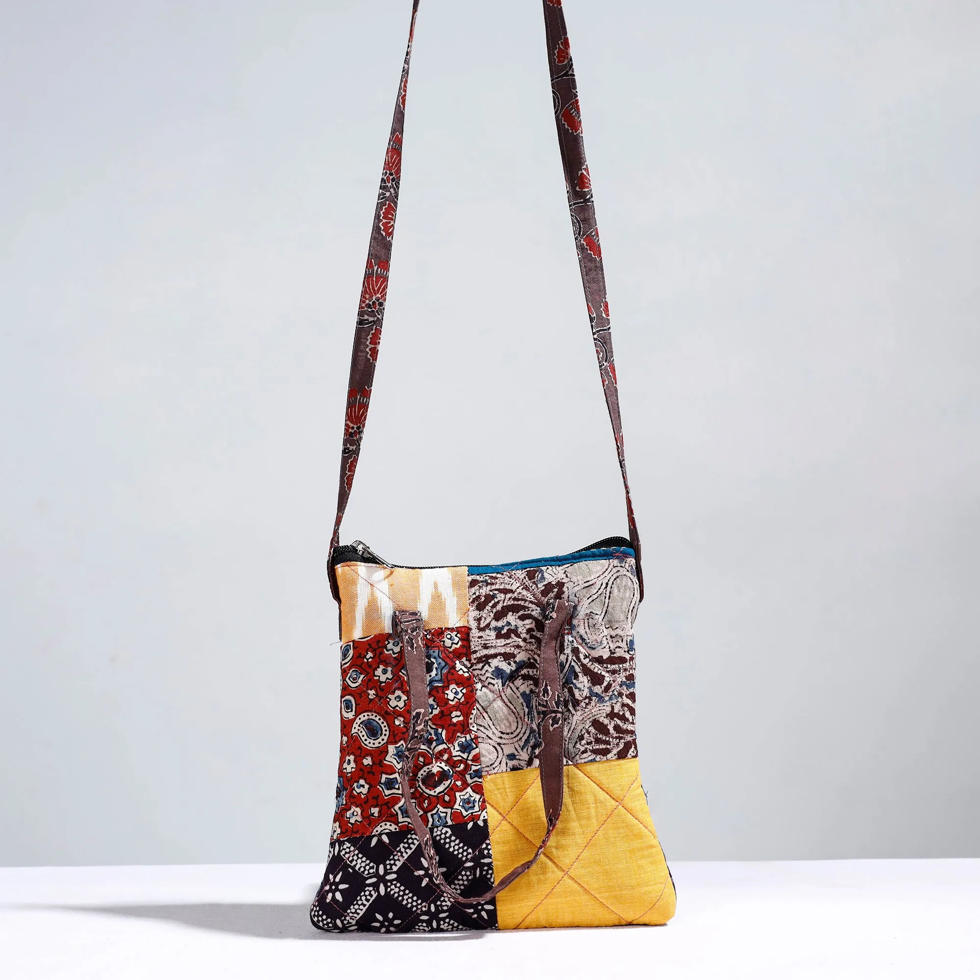 Multicolor - Handmade Quilted Cotton Patchwork Sling Bag 47
