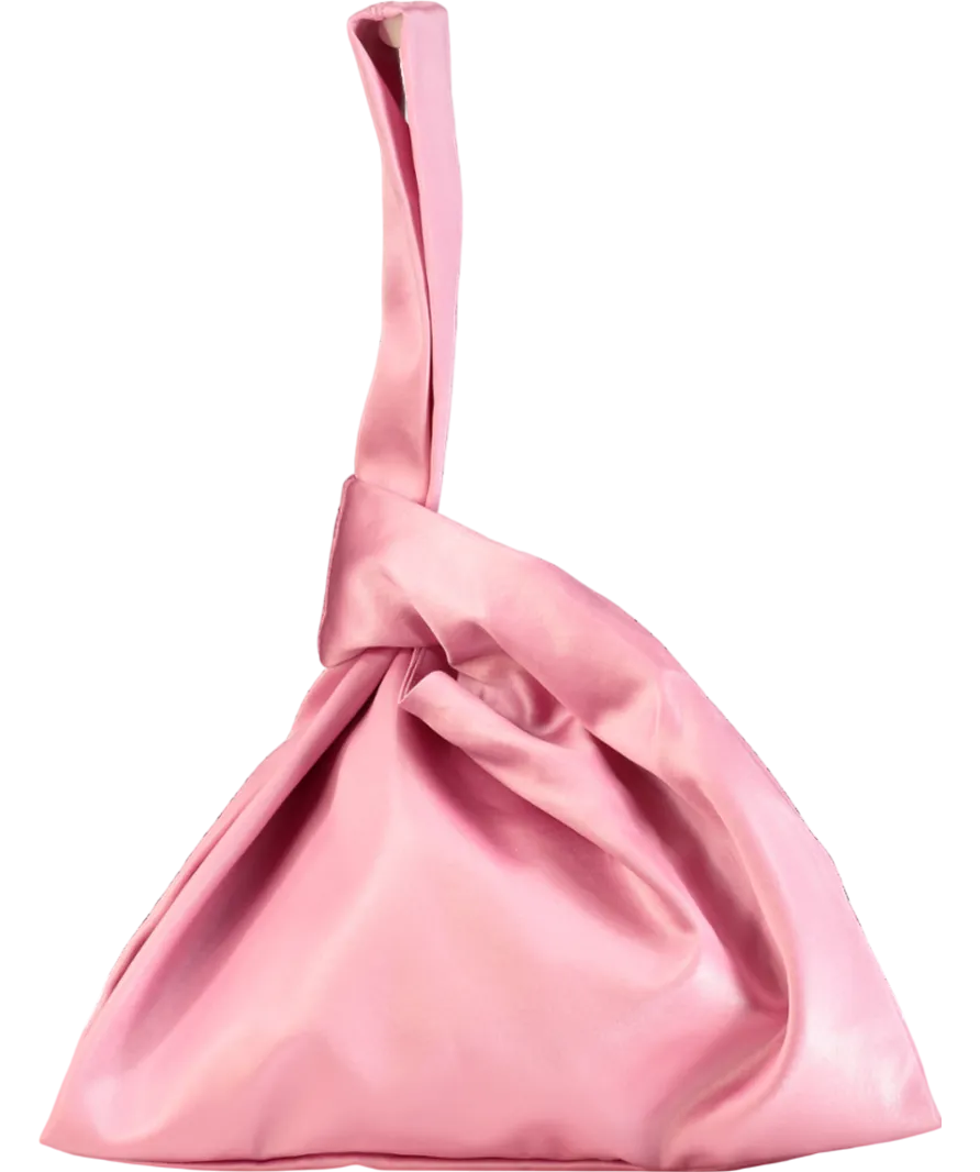 Nanushka Pink Jen Satin Wristlet Clutch Bag
