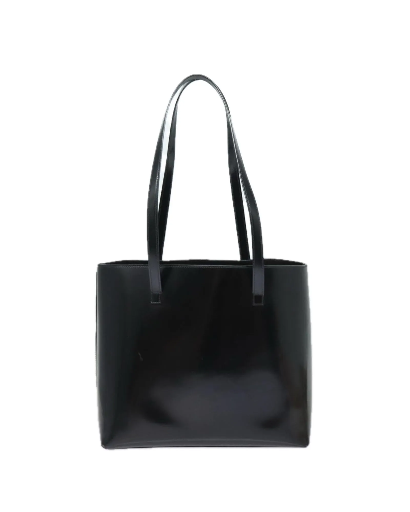 Patent Leather Tote Bag with Pouch