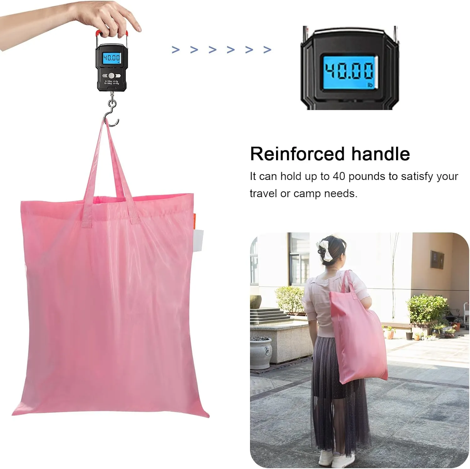 Polecasa Small Heavy Duty Laundry Bag with 130gsm Tear Resistant Fabric and Handles, Easy to Carry Durable Dirty Clothes Drawstring Bag, Perfect for College Dorm, Travel 21x24, Pink