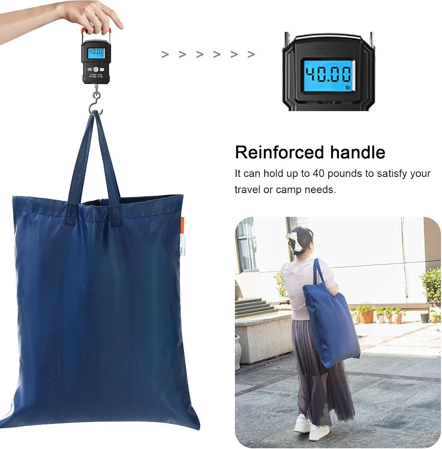 Polecasa Small Heavy Duty Laundry Bag with 130gsm Tear Resistant Fabric and Handles, Easy to Carry Durable Dirty Clothes Drawstring Bag, Perfect for College Dorm, Travel, 21x24,Navy