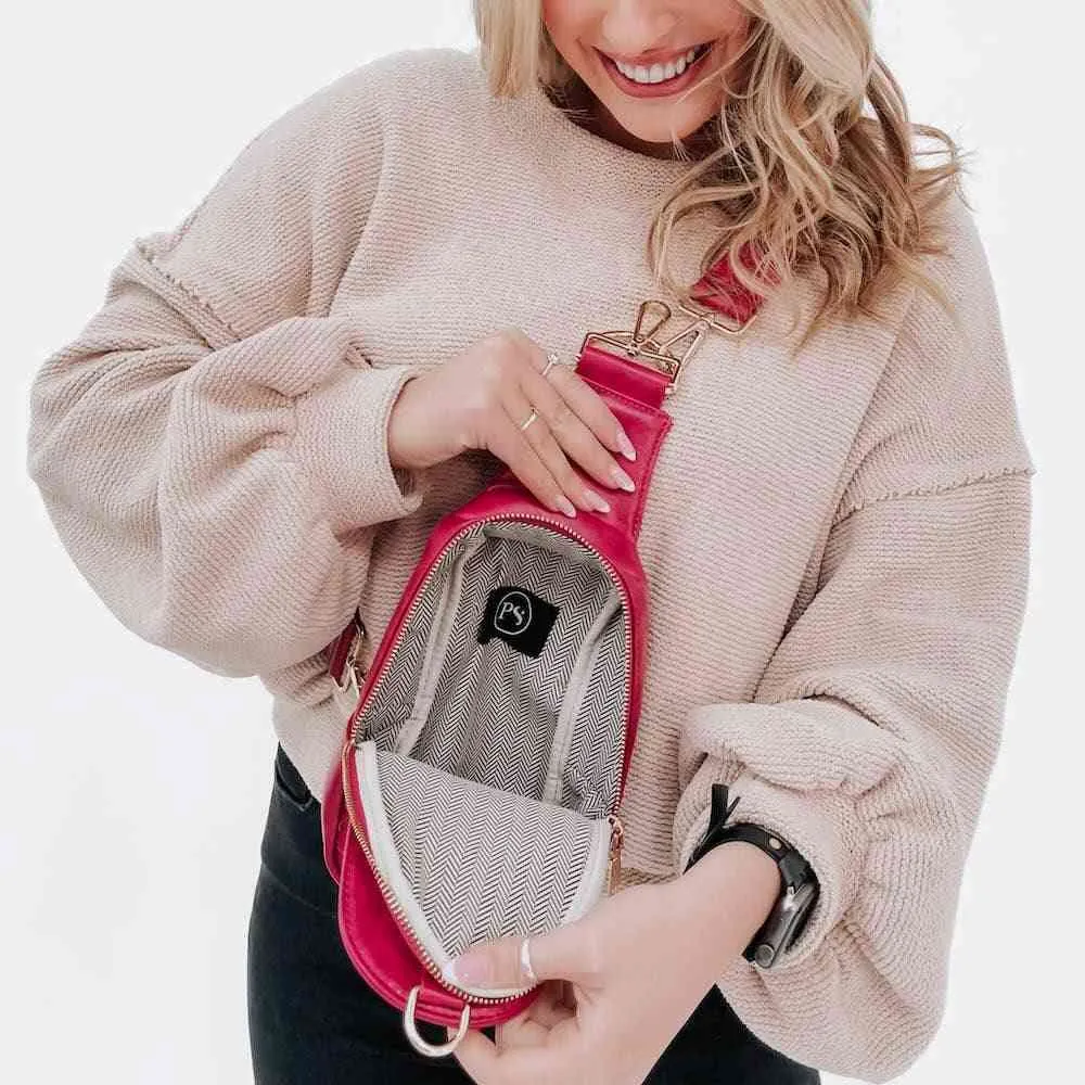 Pretty Simple | Waverly Woven Sling Bag (Free Strap Extender!): Brown