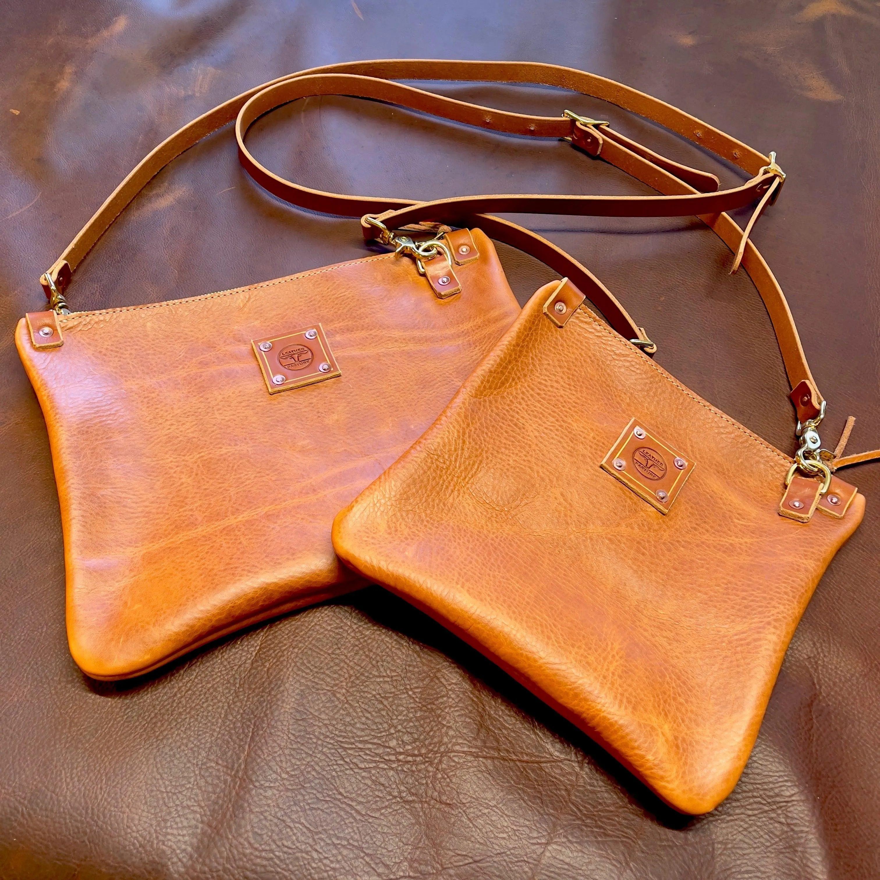 RTS - Mini Leather Messenger in Copper