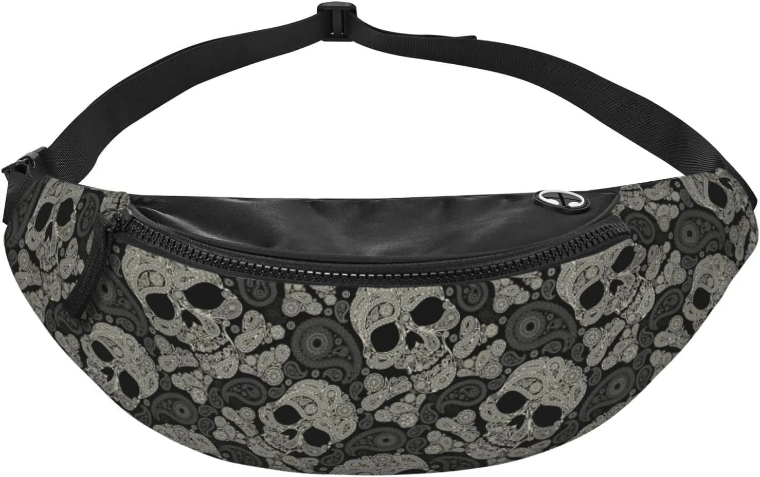 Skull Paisley Halloween Fashion Casual Fanny Pack Waist Bag Men Women Adjustable Belt Waist Bag For Travel Hiking Cycling Running Festival Carnival