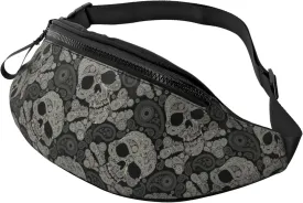 Skull Paisley Halloween Fashion Casual Fanny Pack Waist Bag Men Women Adjustable Belt Waist Bag For Travel Hiking Cycling Running Festival Carnival