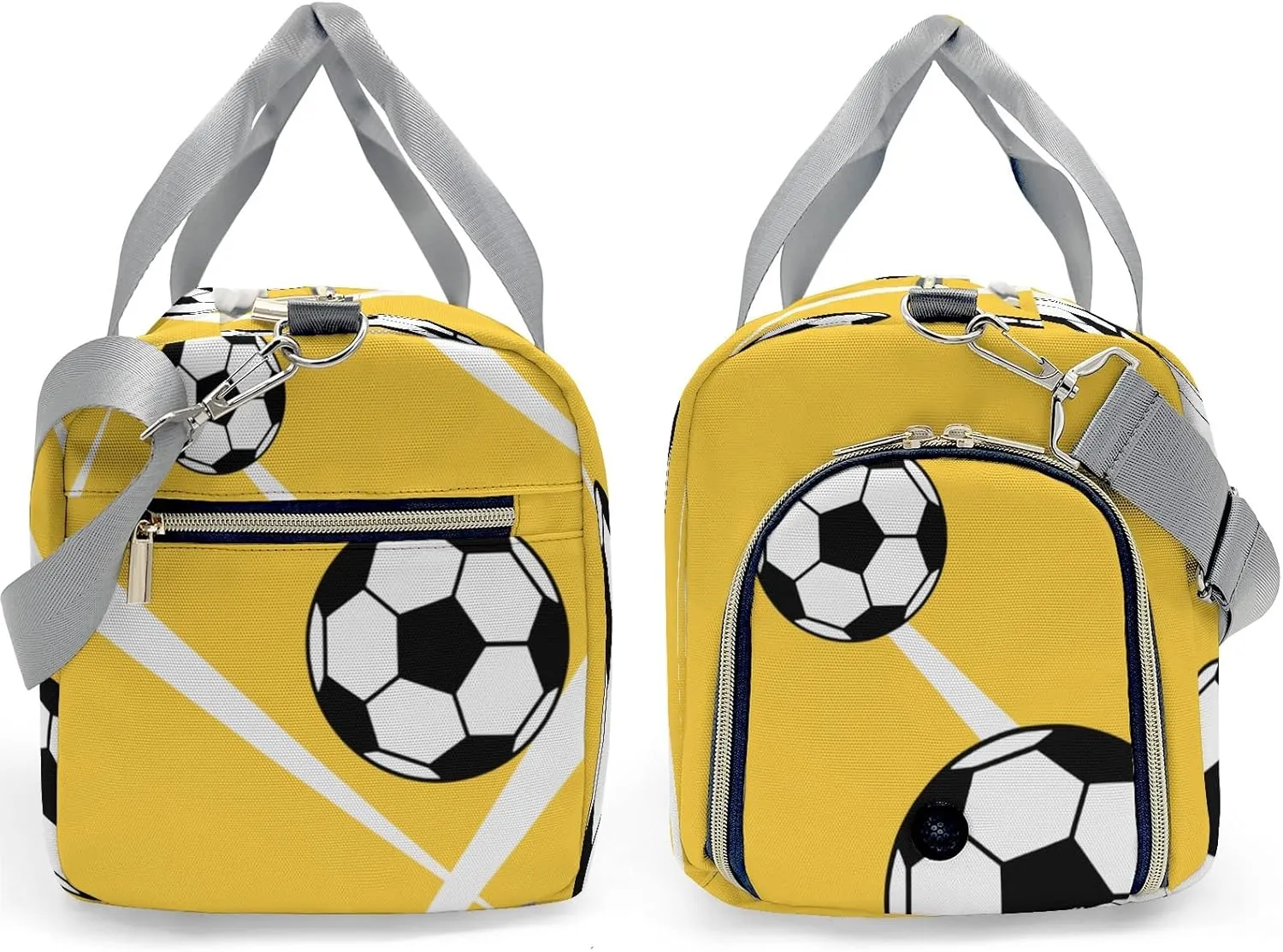 Sport Soccer Player Number Team Yellow Personalized Duffel Bag Custom Women Men Multi-Function Travel Bag Gym Sports Bag Gymnastic Yoga Bag Carry On Overnight Weekend Duffel Bags