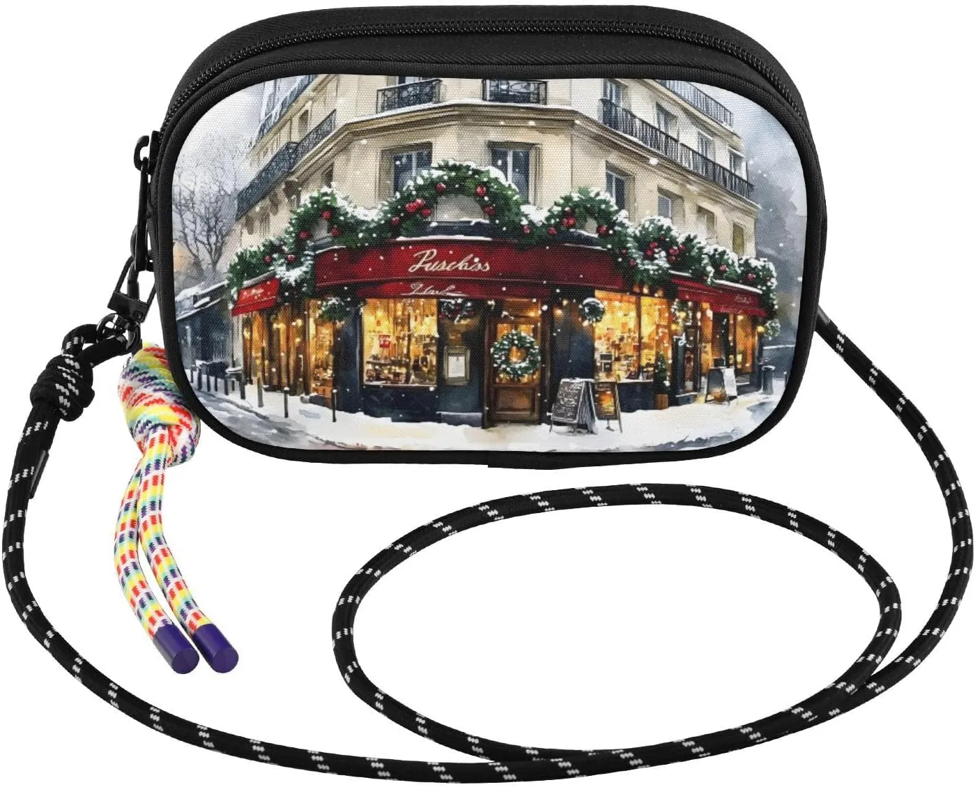 Street Corner Winter Crossbody Bag for Women Cell Phone Purses Women's Small Shoulder Handbags Wallet Purse with Strap
