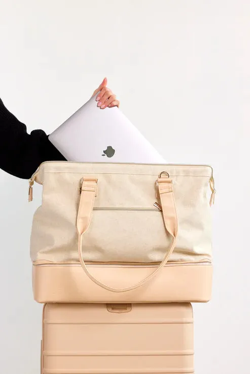 The Convertible Weekender in Beige