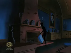 The New Batman Adventures Original Production Cel On Original Background: Catwoman