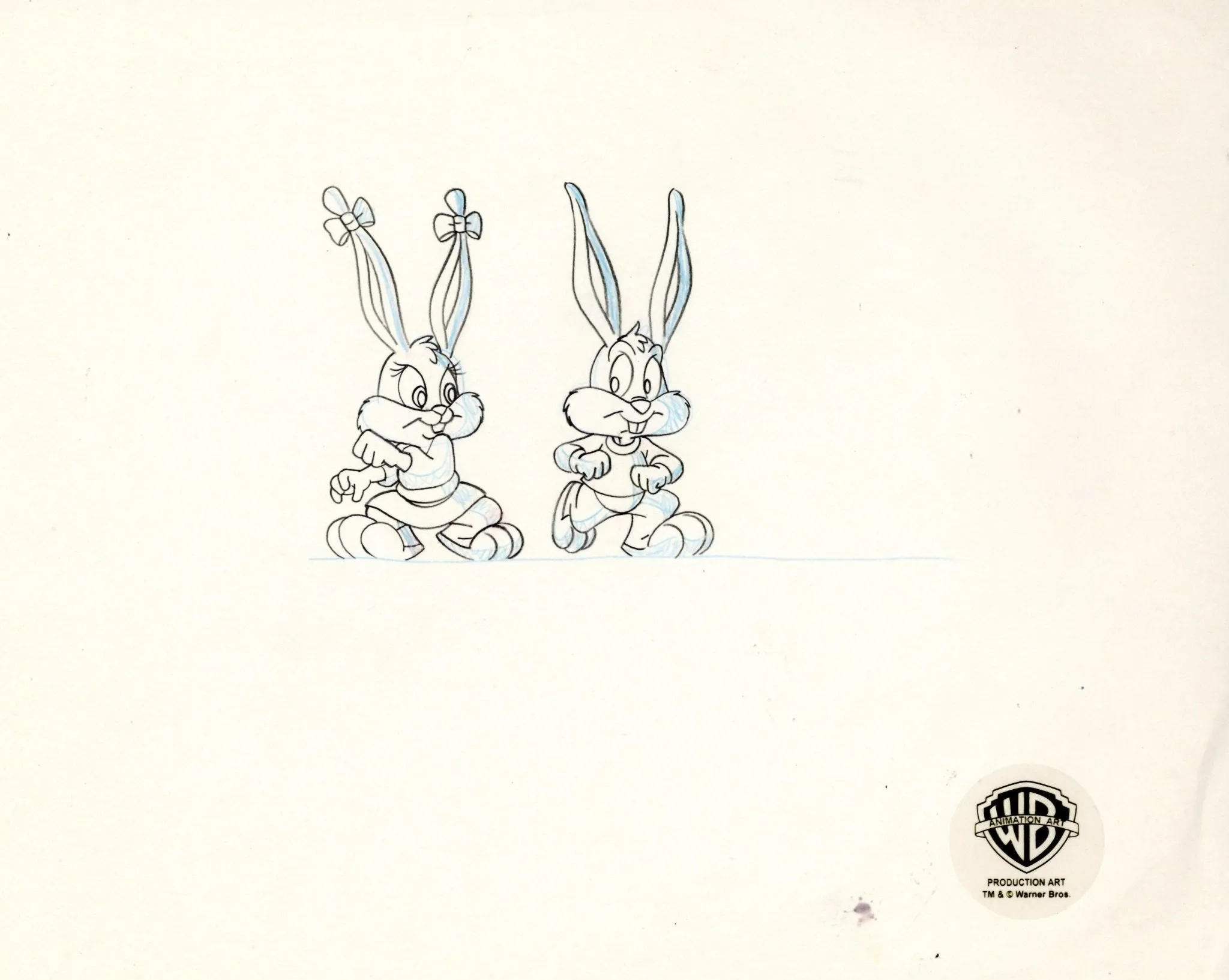 Tiny Toons Original Production Drawing: Buster and Babs Bunny