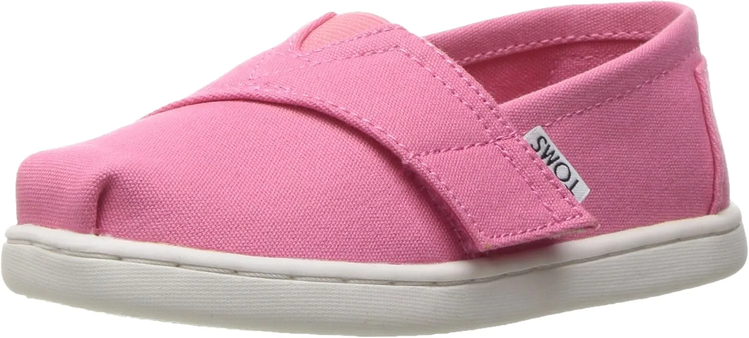 TOMS Girl's Bubblegum Pink Canvas Tiny Classics 10009918