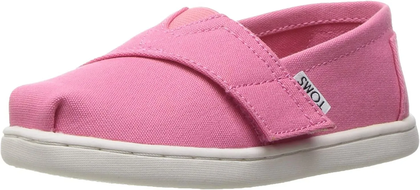 TOMS Girl's Bubblegum Pink Canvas Tiny Classics 10009918