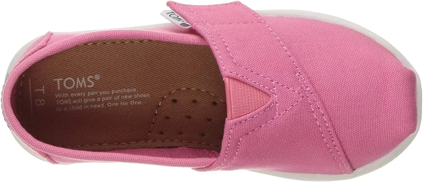 TOMS Girl's Bubblegum Pink Canvas Tiny Classics 10009918