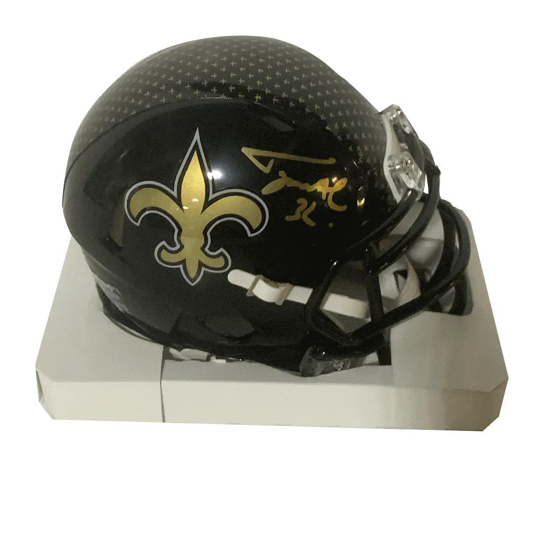 Tyrann Mathieu Autographed Saints On Field Alternate Black Mini Helmet