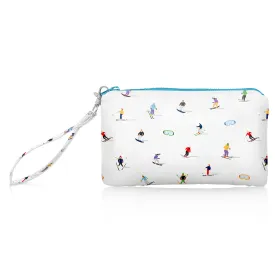 Zip Wristlet - Dancing Skiers with Goggles