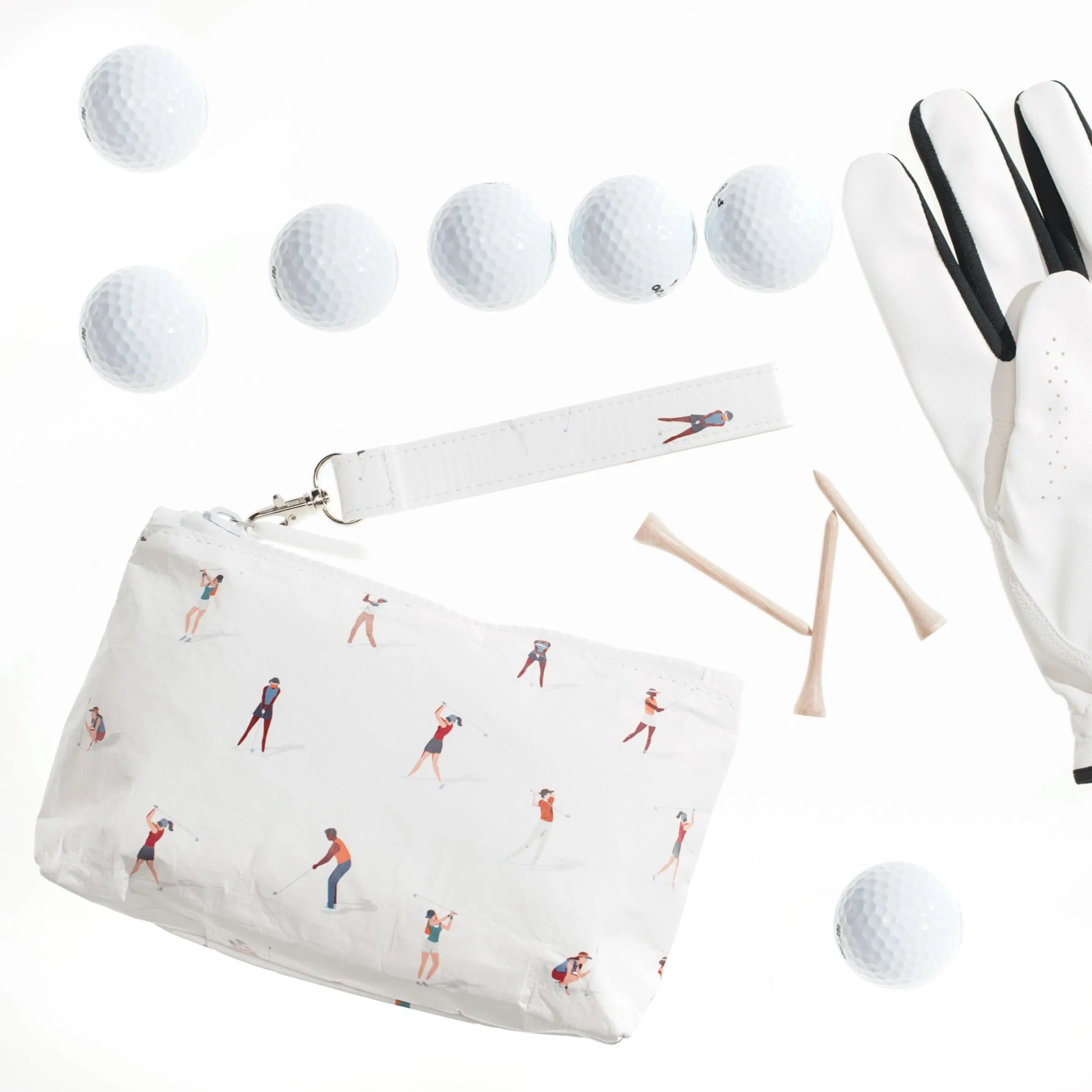 Zip Wristlet with Golfers on the Green