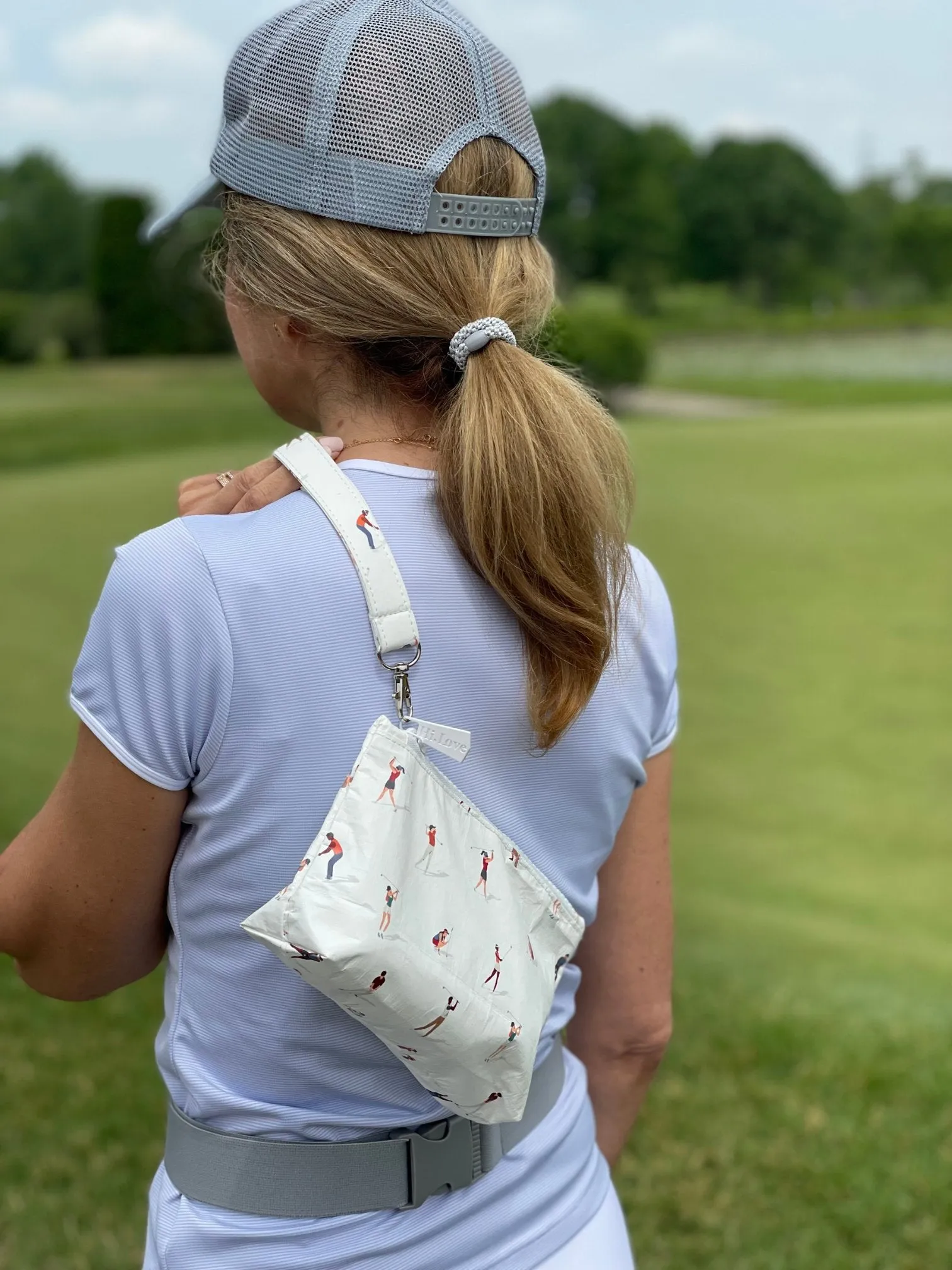 Zip Wristlet with Golfers on the Green